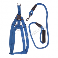 胸背帶連挽手護墊牽引繩套裝 (L碼 藍色)